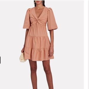 Intermix Kimberly Puff Sleeve Cotton Mini Dress